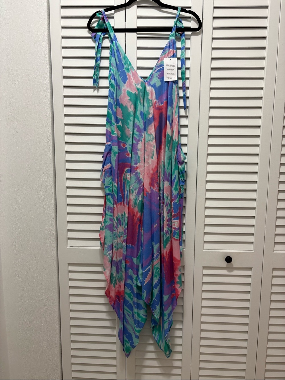 Tie-Shoulder Kids One-Piece Jumpsuit in Pastel Floral